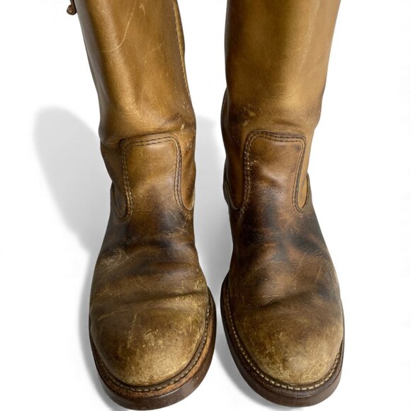 Red Wings Shoes Vintage Leather Boots Pecos Western Biker Work Cork Sole Men's 7 - Picture 4 of 14